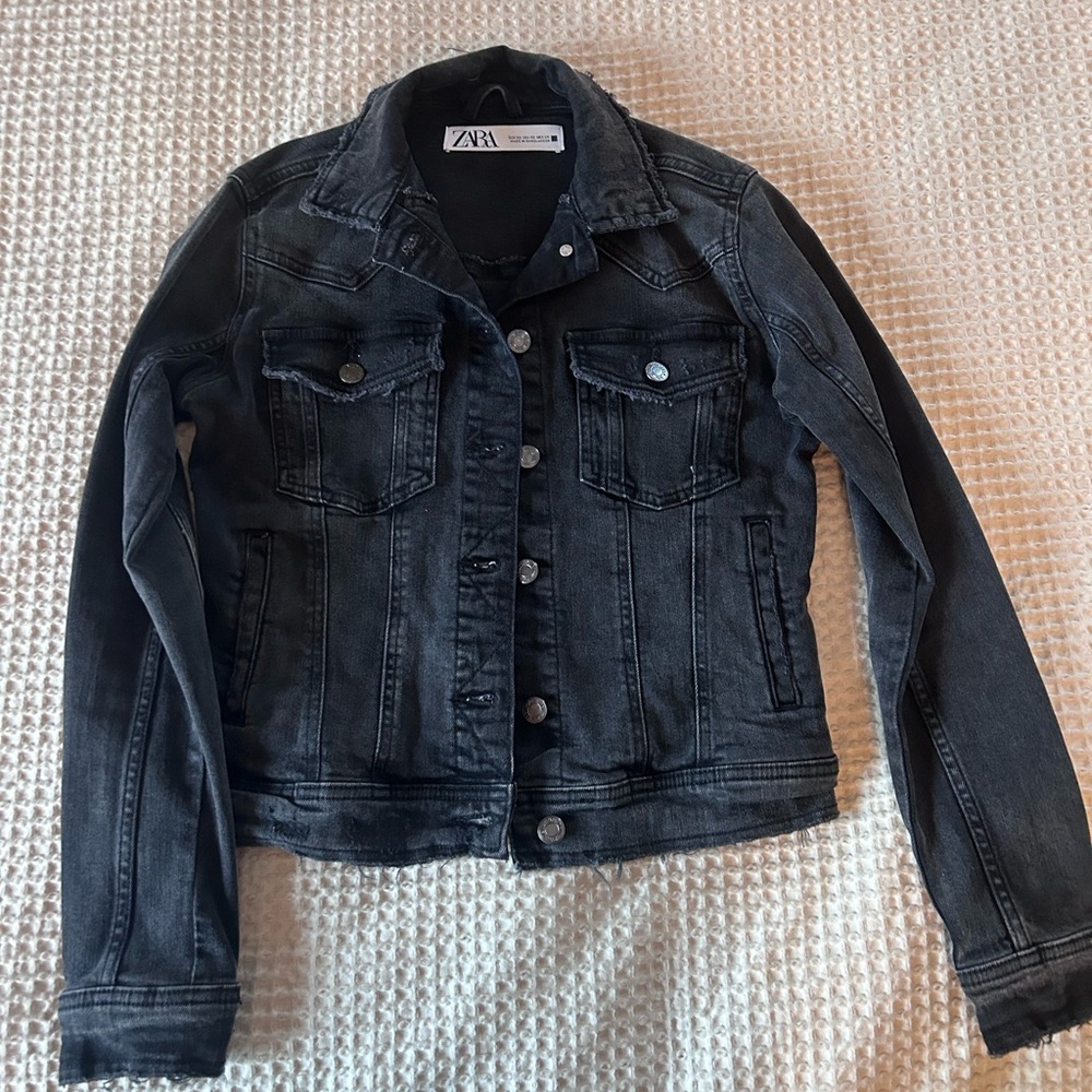 Zara Charcoal Denim Jacket